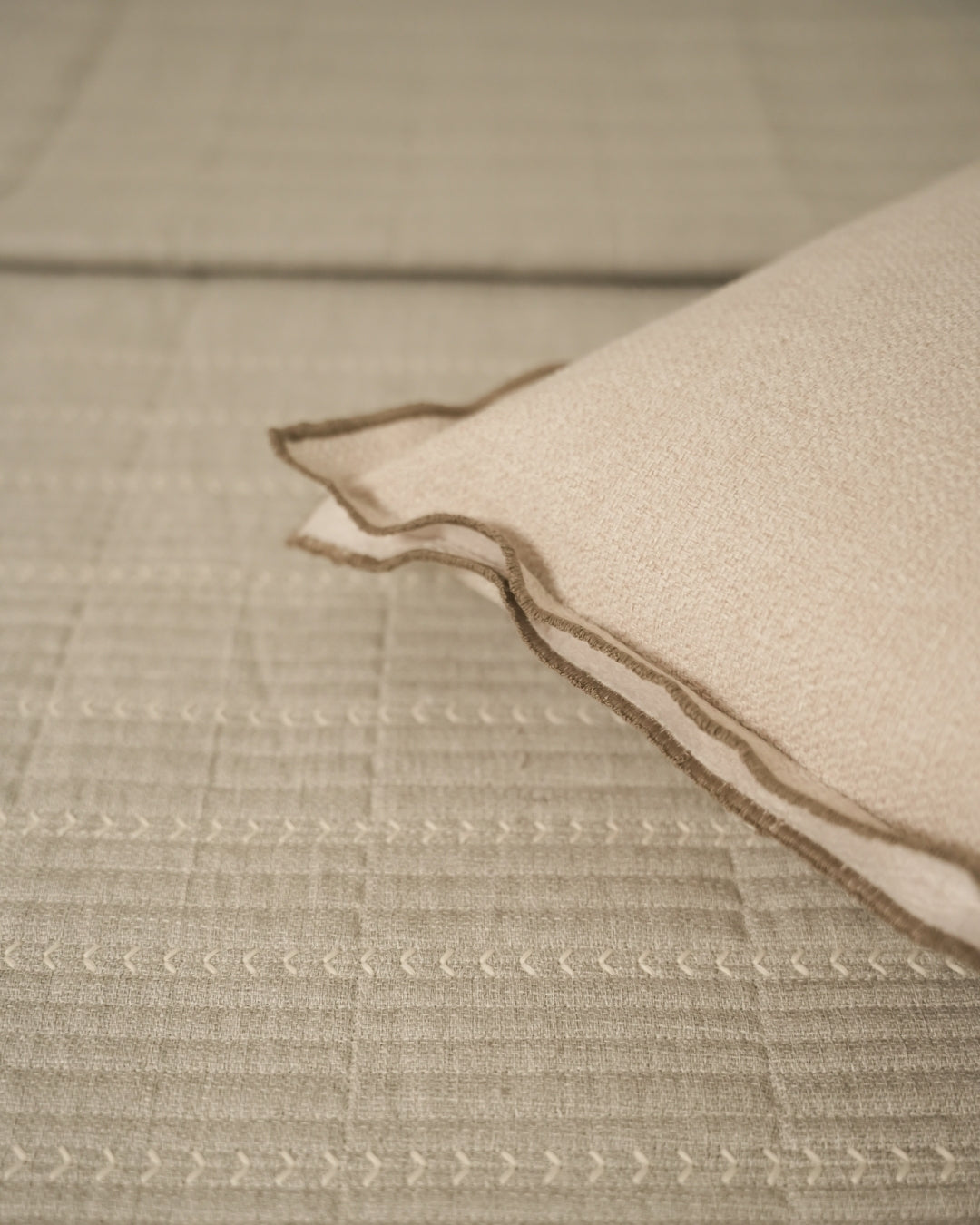 Elara Palm Springs Embroidered Beige Cushion Cover (Size : 16"X16") - Elysian Home Decor