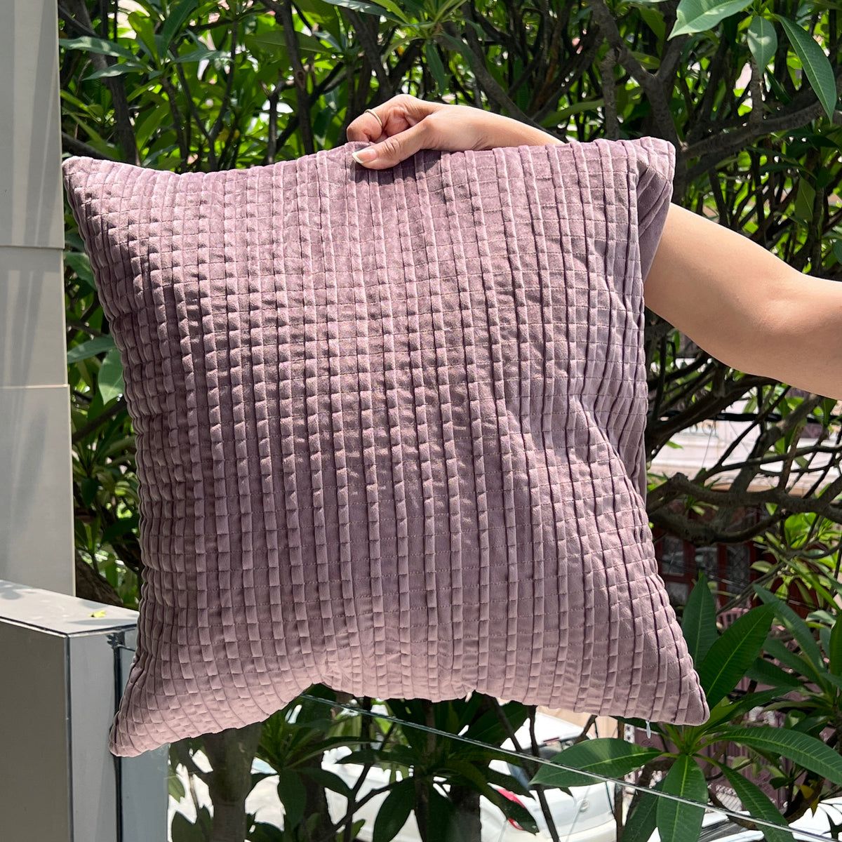 Decorative Bello Lilac Velvet Cushion Cover 16x16