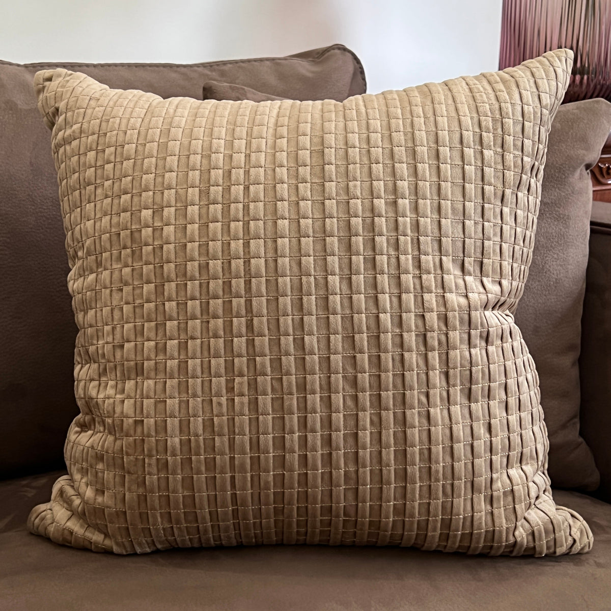 Decorative Bello Champagne Gold Velvet Cushion Cover 16x16 - Elysian Home Decor