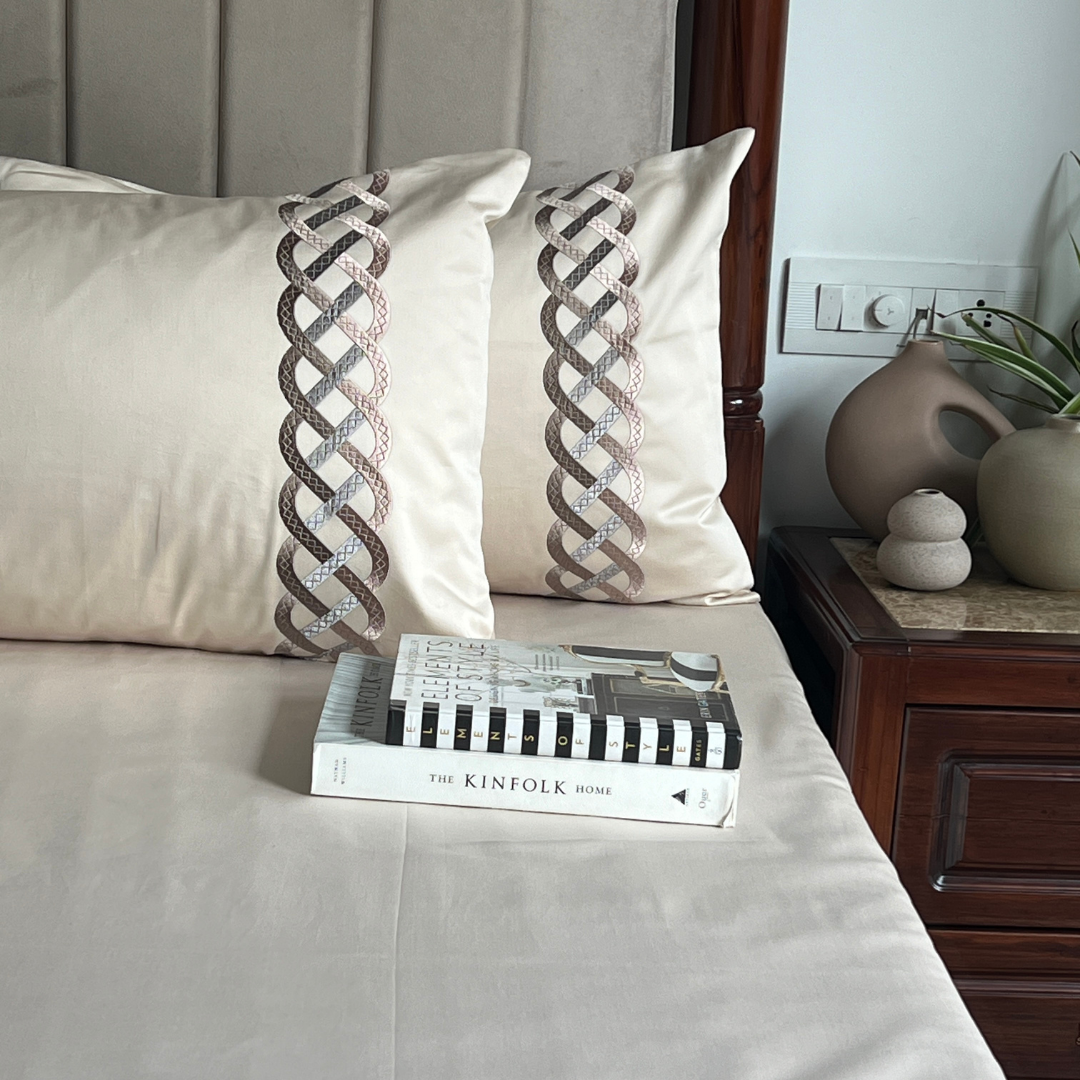 Candace Oats Beige Dreams Bedsheet - Elysian Home Decor