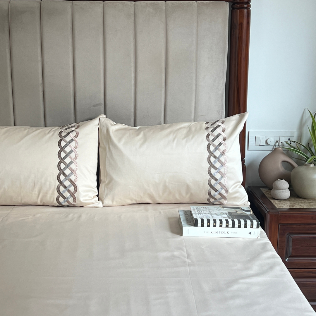 Candace Oats Beige Dreams Bedsheet - Elysian Home Decor