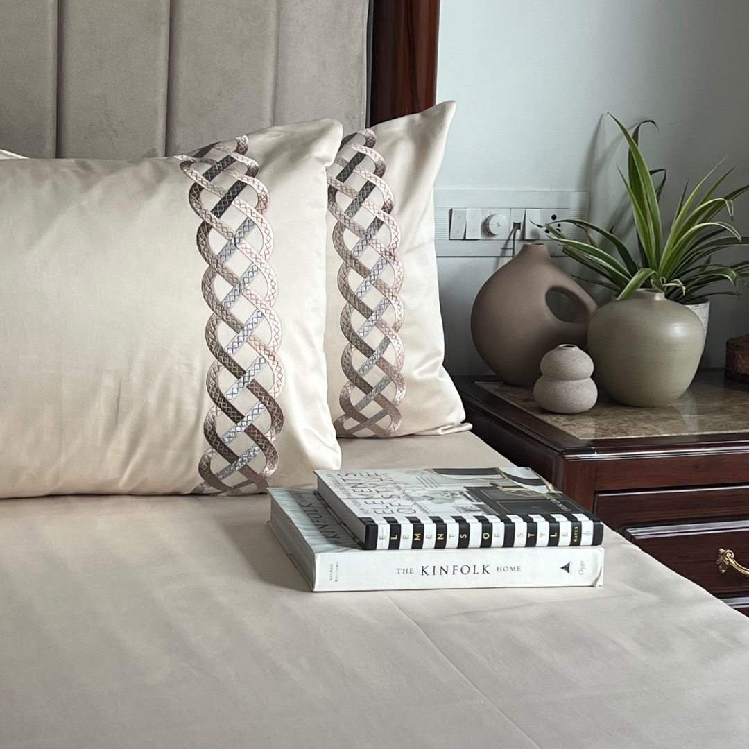 Candace Oats Beige Dreams Bedsheet - Elysian Home Decor