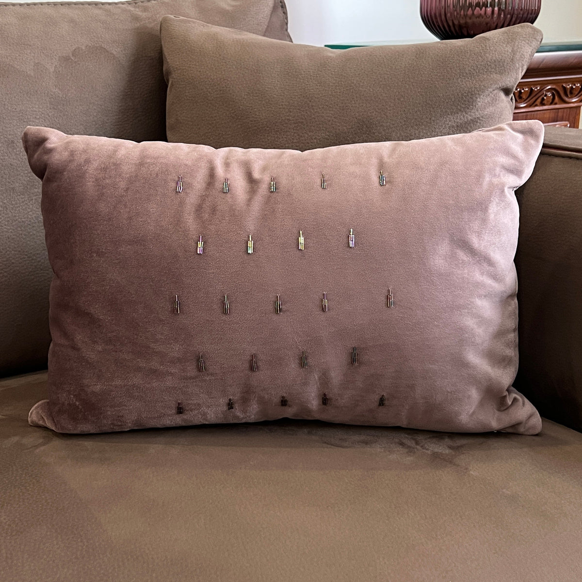 Decorative Chandelier Lilac Velvet Cushion Cover 12x18 - Elysian Home Decor