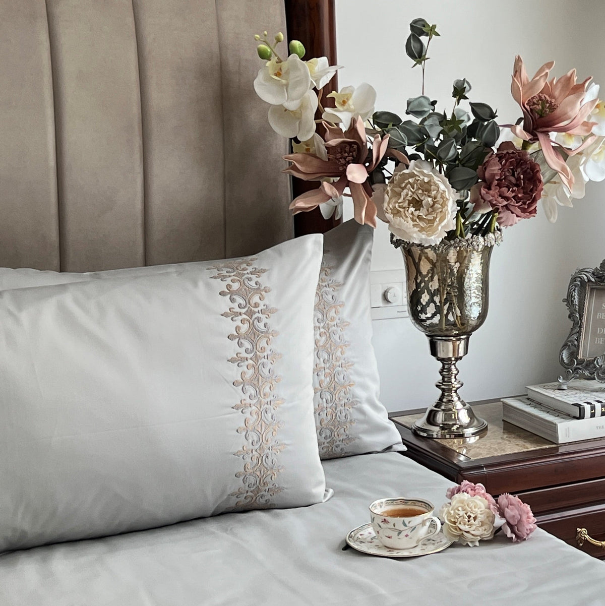 600TC Cotton Crown Platinum Beyond Bedsheet Set - Elysian Home Decor