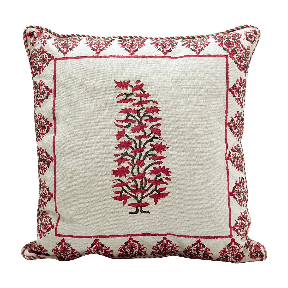 Ruh Hand Block Printed Ethnic Cushion Cover - Elysian Home Decor