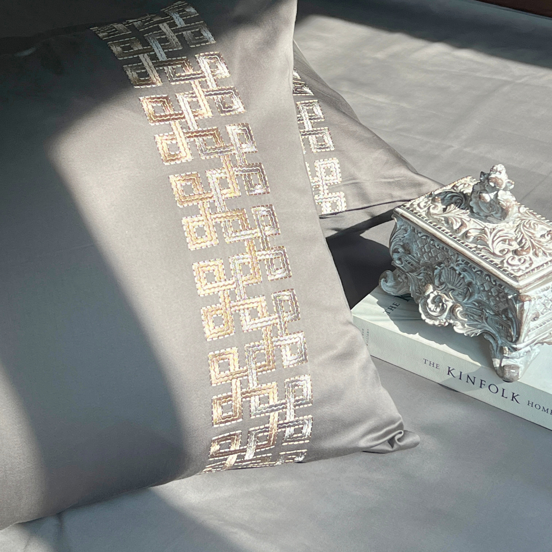Evara Elephant Grey Dreams Bedsheet - Elysian Home Decor