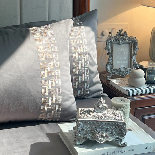 Evara Elephant Grey Dreams Bedsheet - Elysian Home Decor