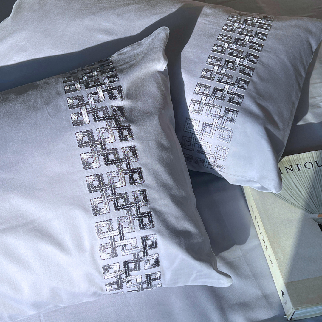 Evara Smoke Blue Dreams Bedsheet - Elysian Home Decor