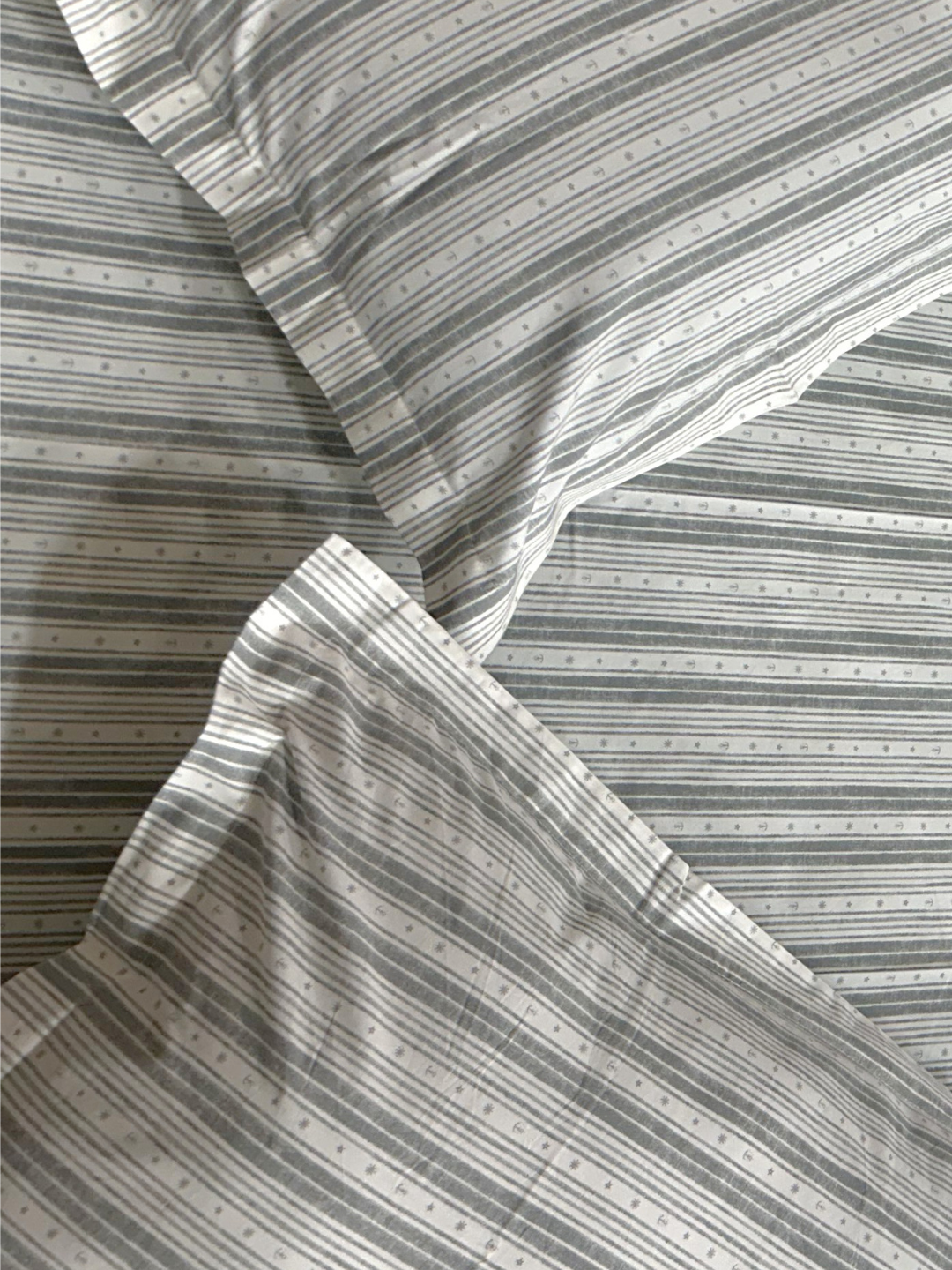 Grey Stripes Ivory Printed Cotton Bedsheet Set - Elysian Home Decor