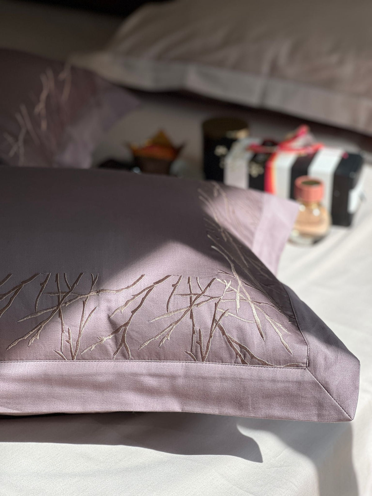 Hope Old Rose Buff Desire Cotton Bedsheet Set (5 PC Set) - Elysian Home Decor