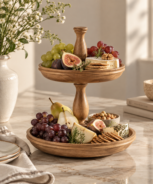 Oakhaven Wooden Two-Tier Stand