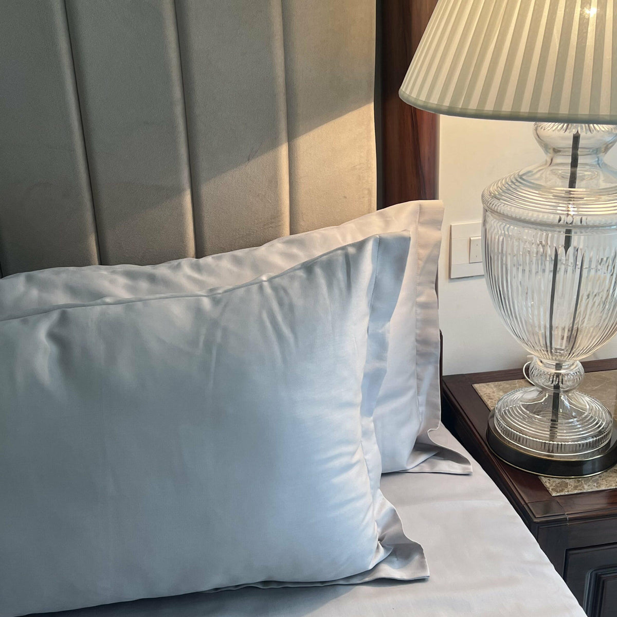 Luxe Pearl Grey Bedsheet - Elysian Home Decor