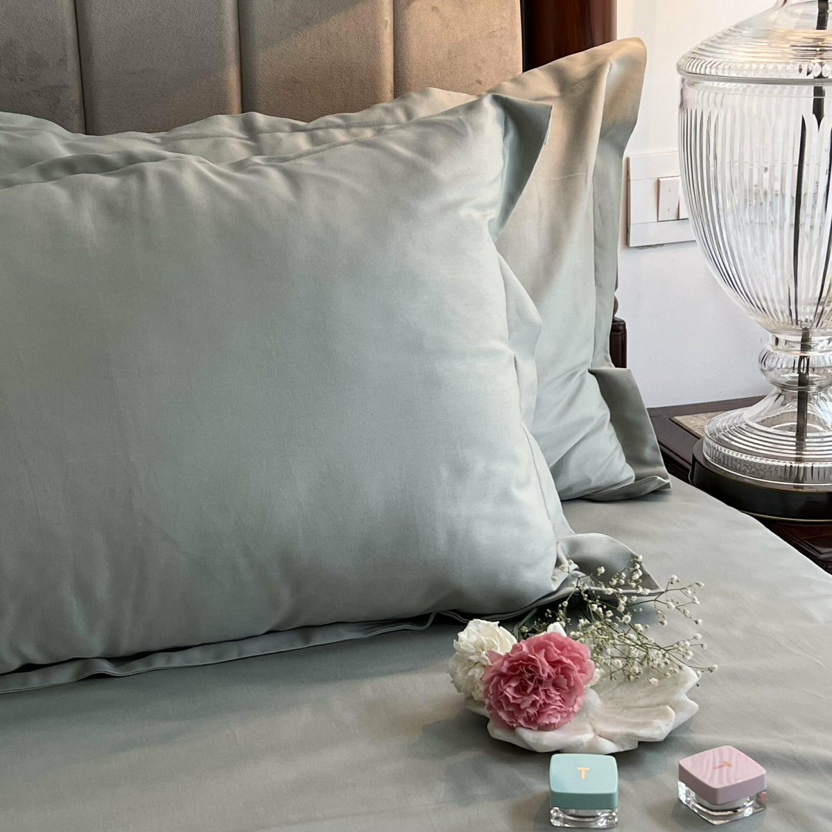 Luxe Sage Green Bedsheet - Elysian Home Decor
