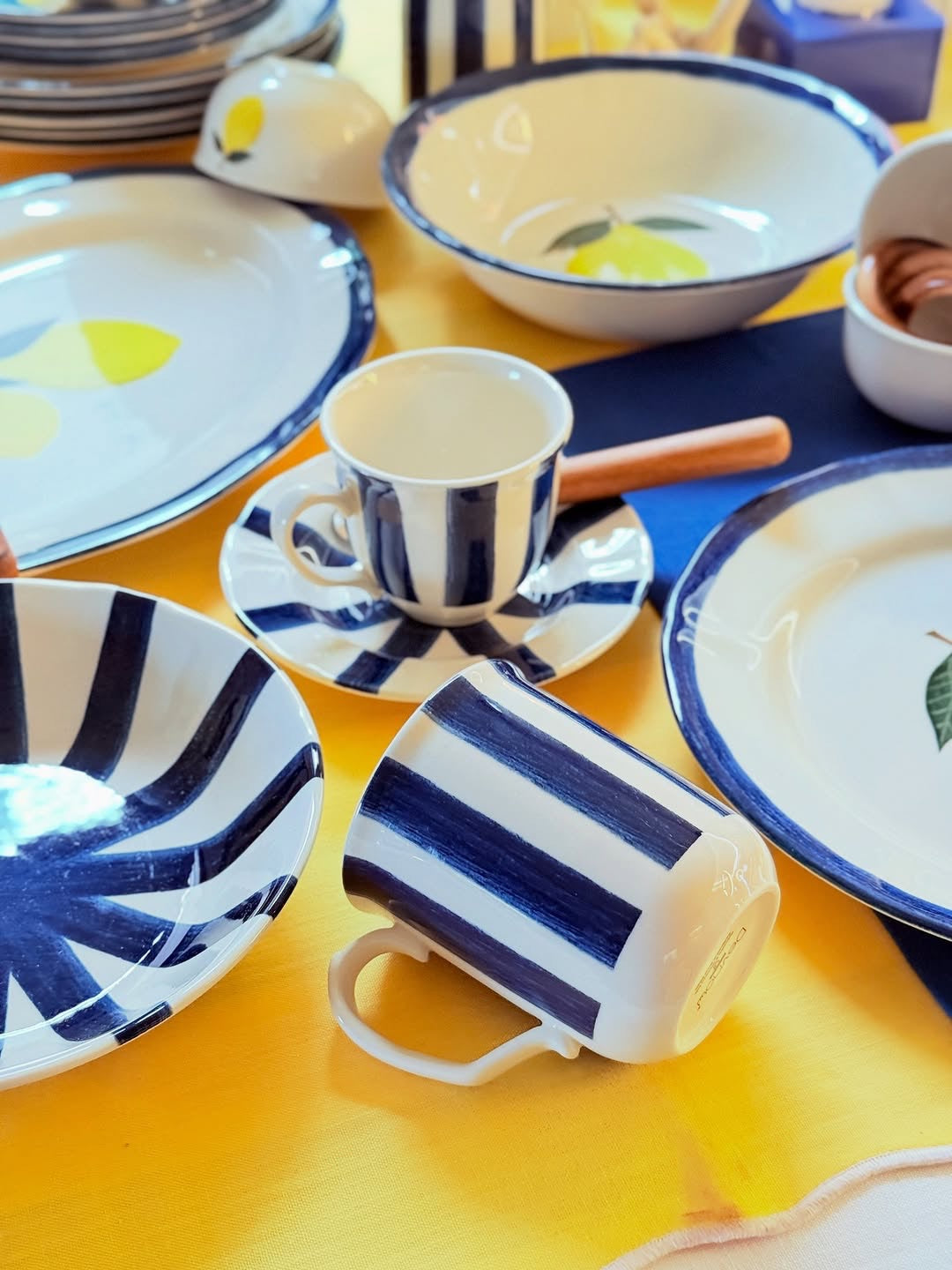 Sorrento Citrus Collection – Summer in Stripes Mug Set (6 Pcs | 340 ml)