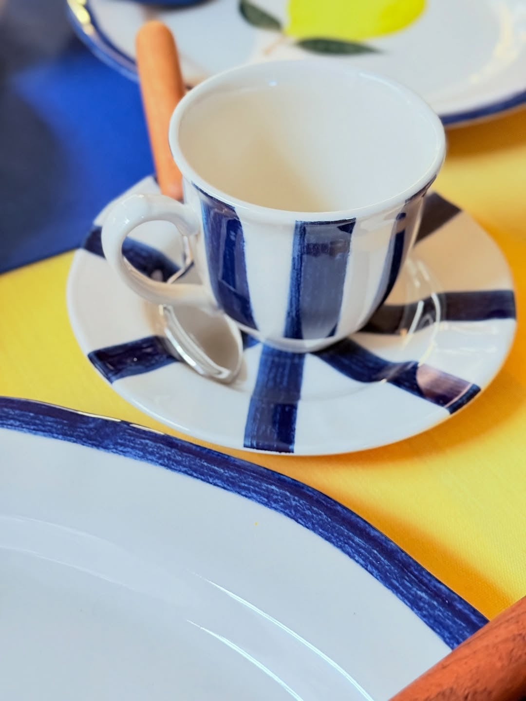 Sorrento Citrus Collection – Summer in Stripes Mug Set (6 Pcs | 340 ml)