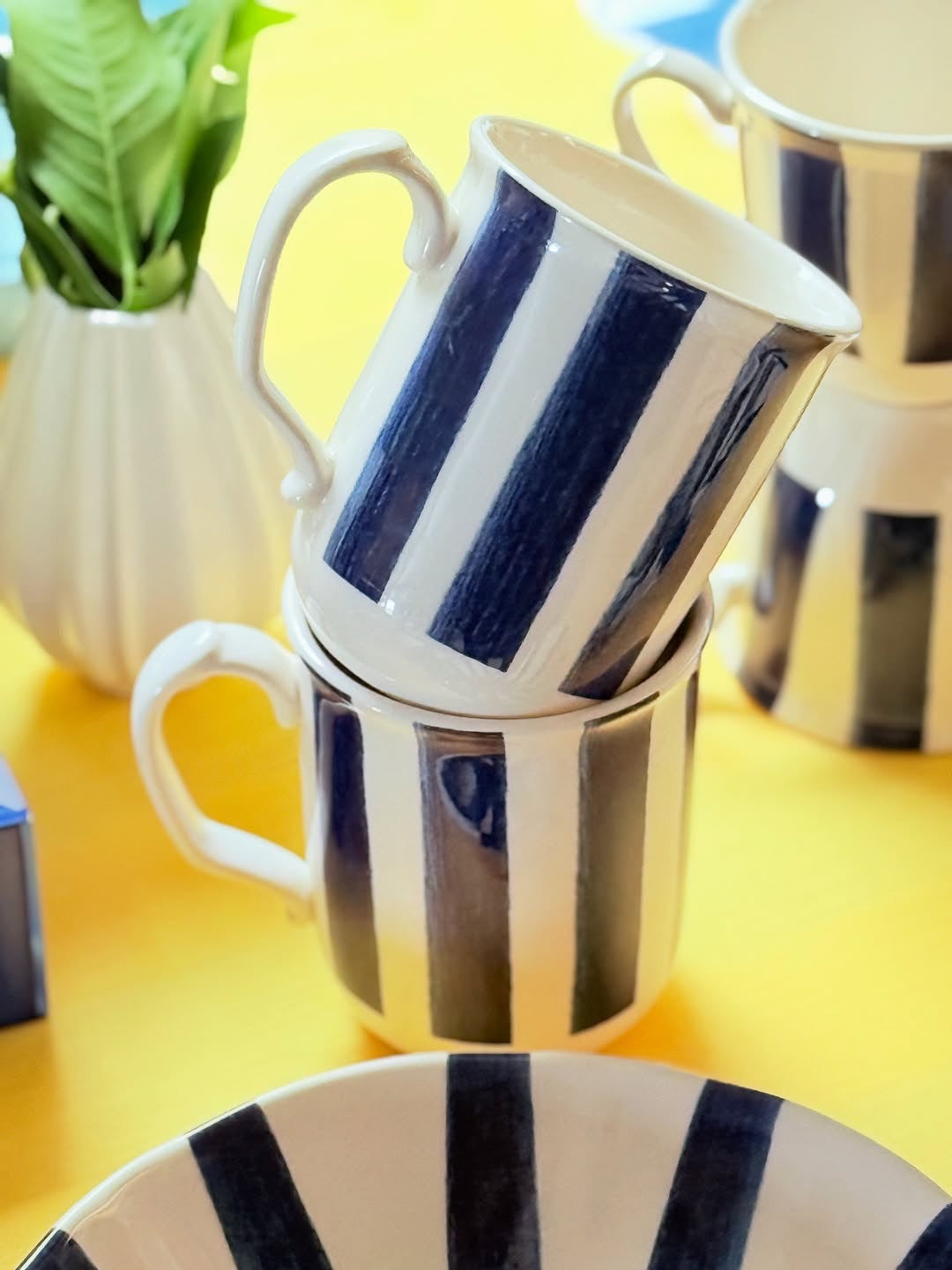 Sorrento Citrus Collection – Summer in Stripes Mug Set (6 Pcs | 340 ml)