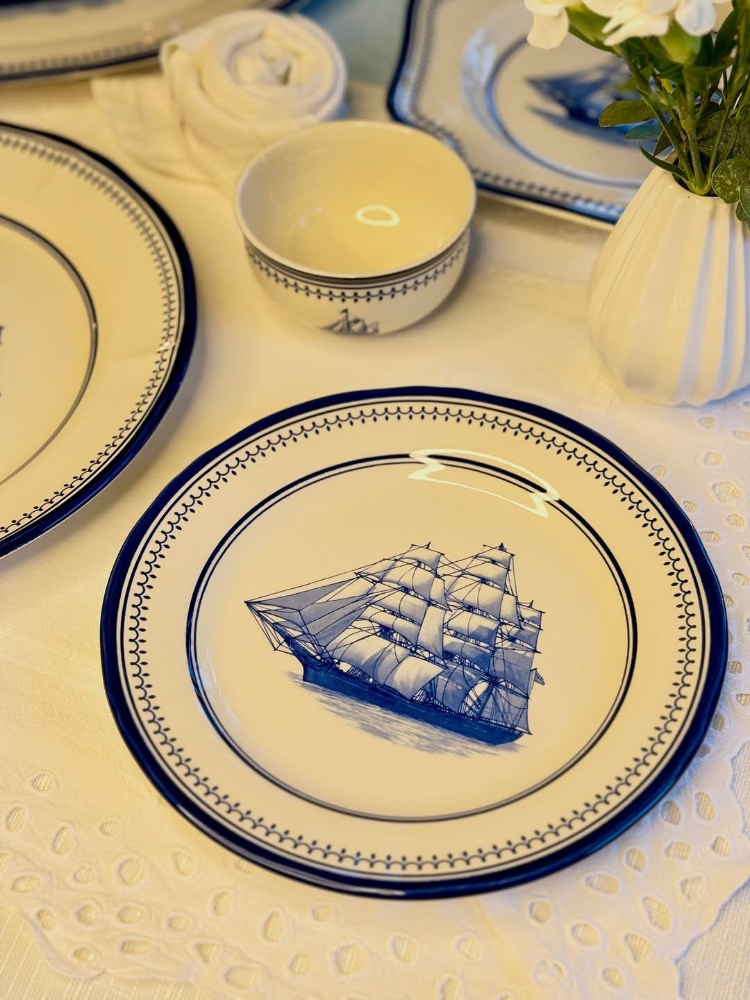 Clipper Ship Blue Salad Plate – 8.1"