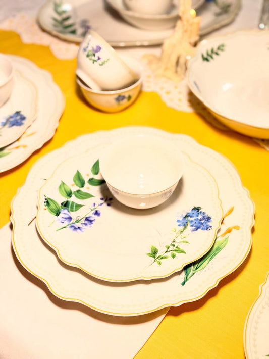 Azure Bloom Collection- 22-Piece Dinner Set