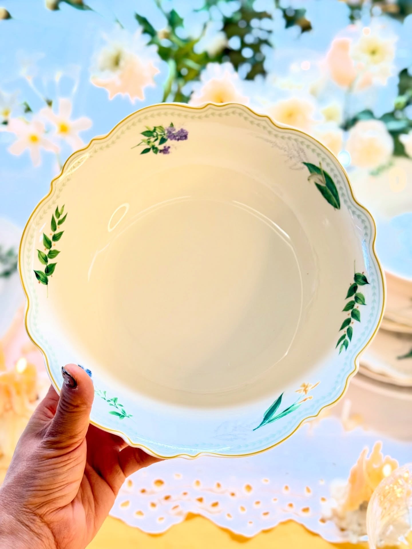 Azure Bloom Collection- 22-Piece Dinner Set
