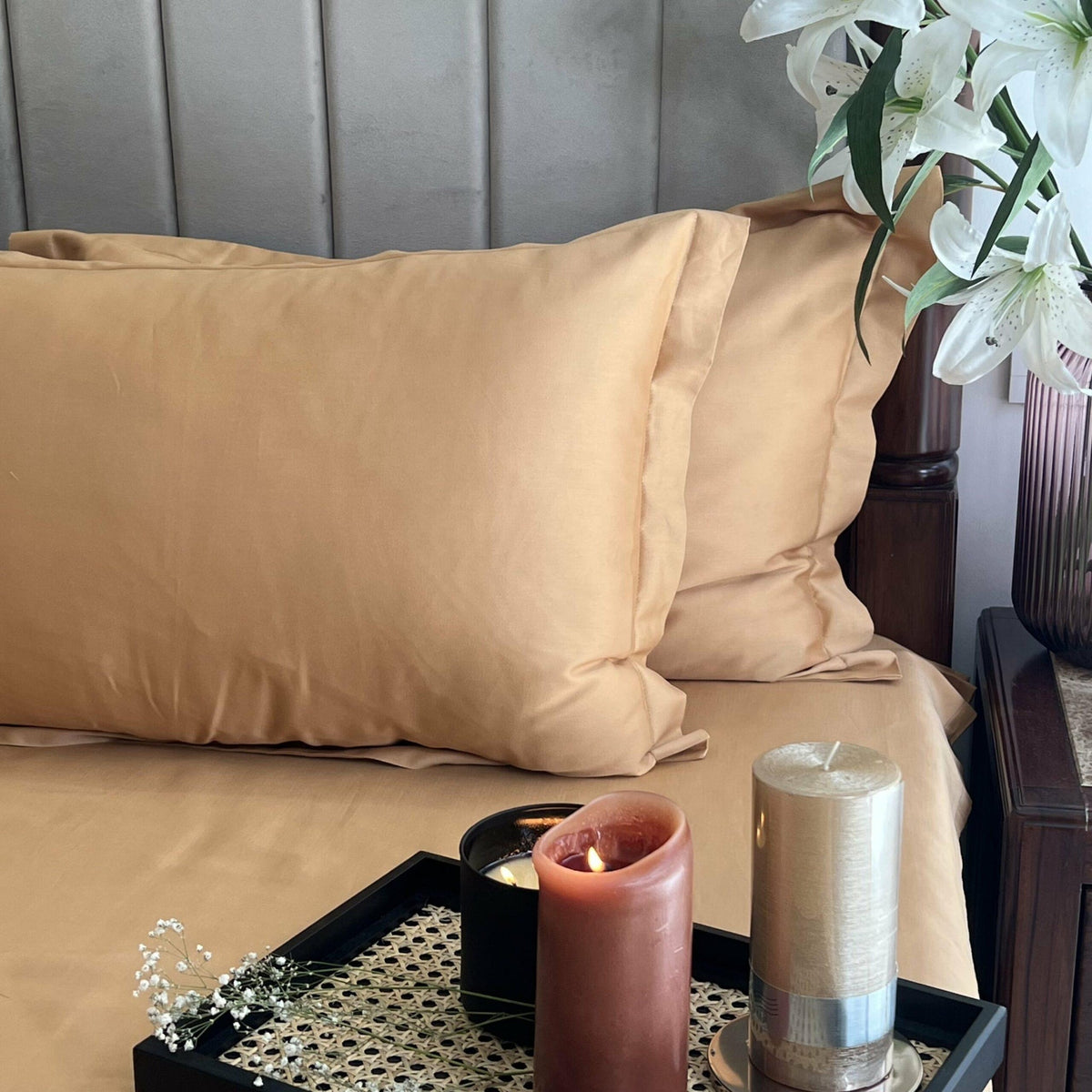 Luxe Honey Mustard Bedsheet - Elysian Home Decor