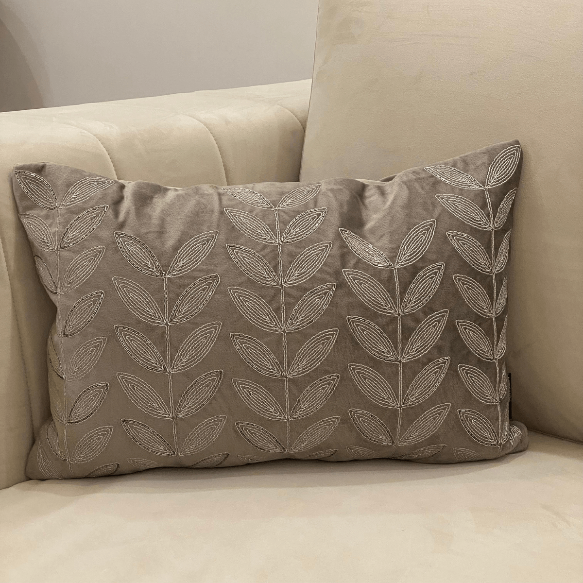 Decorative Inferno Silver Velvet Cushion Cover 12x18 - Elysian Home Decor