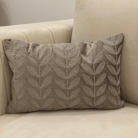 Decorative Inferno Silver Velvet Cushion Cover 12x18 - Elysian Home Decor