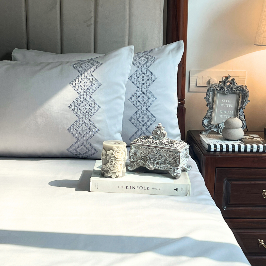 Iris Pearl Grey Dreams Bedsheet - Elysian Home Decor