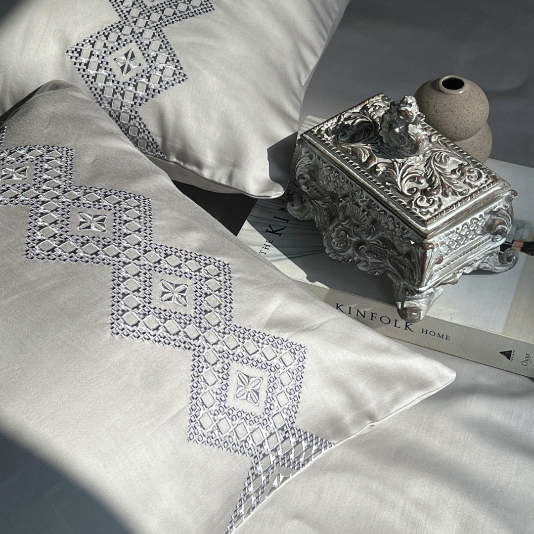 Iris Pearl Grey Dreams Bedsheet - Elysian Home Decor