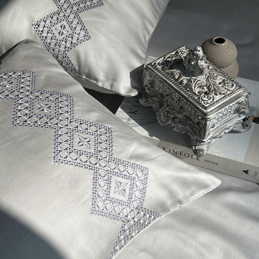Iris Pearl Grey Dreams Bedsheet - Elysian Home Decor