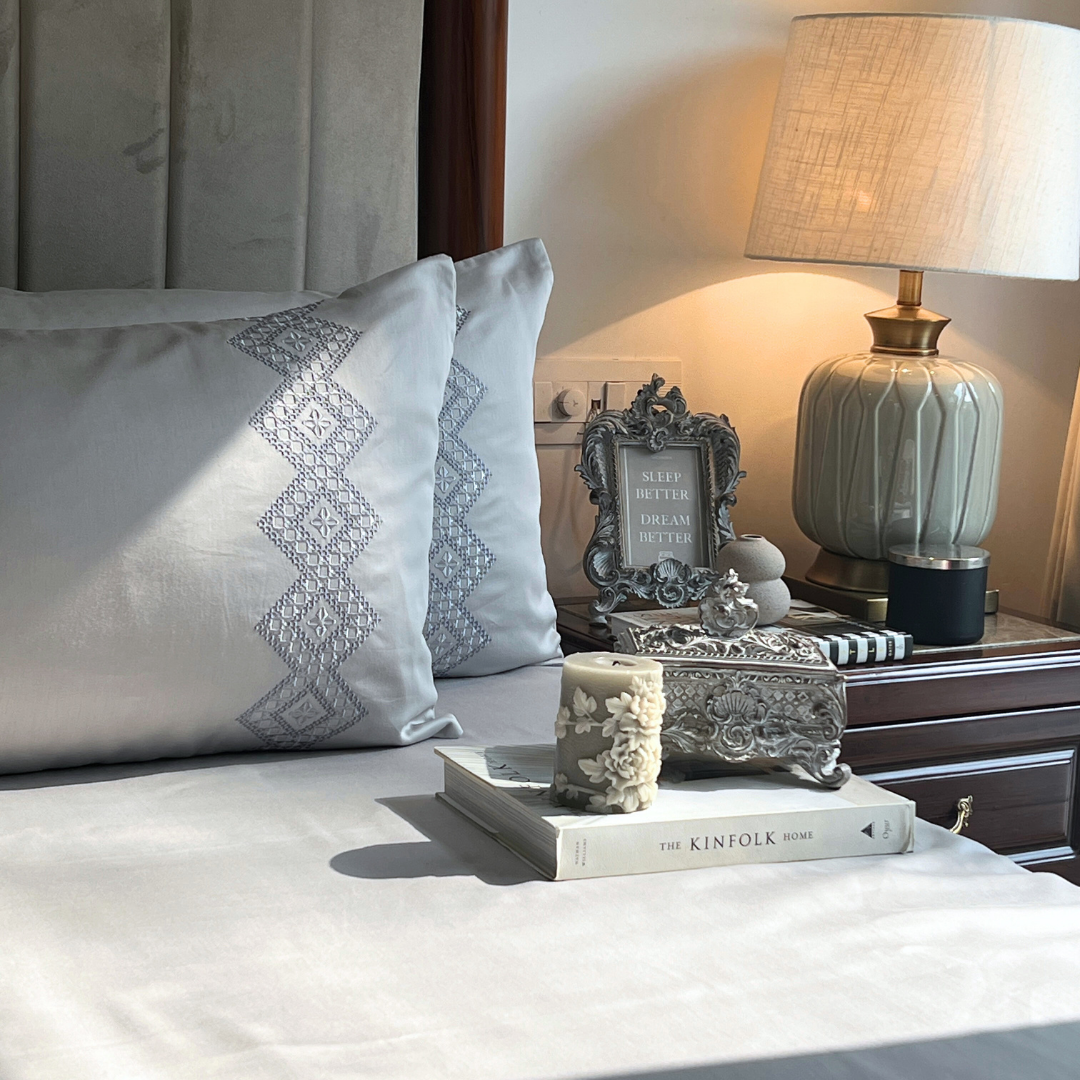 Iris Pearl Grey Dreams Bedsheet - Elysian Home Decor