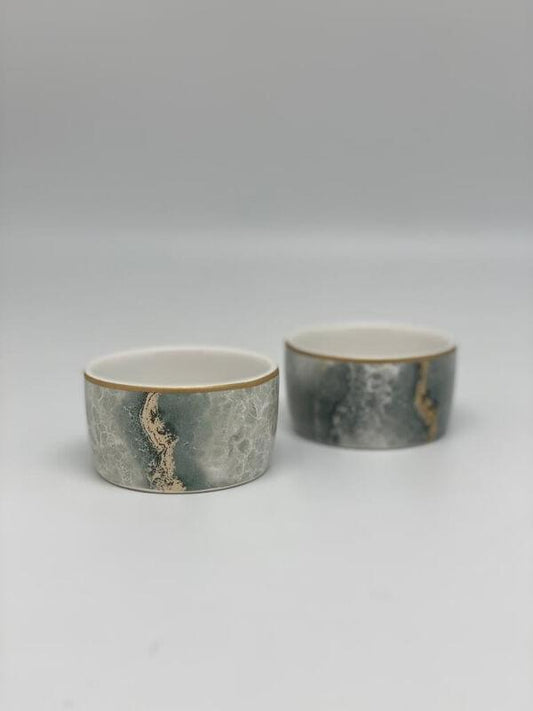 Greer Grey Marble Round Dip Bowl
