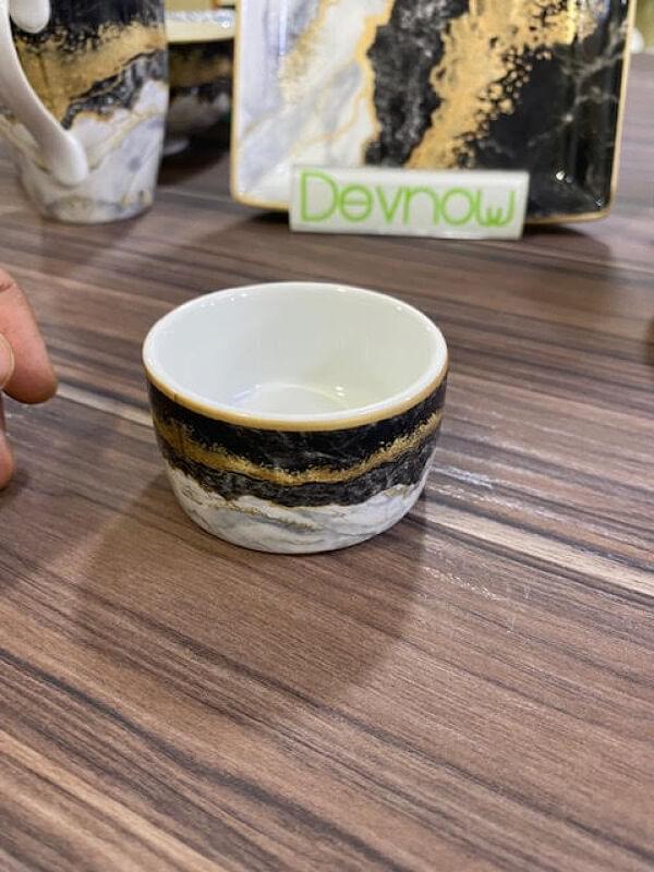 Marquina Gold Marble Round Dip Bowl