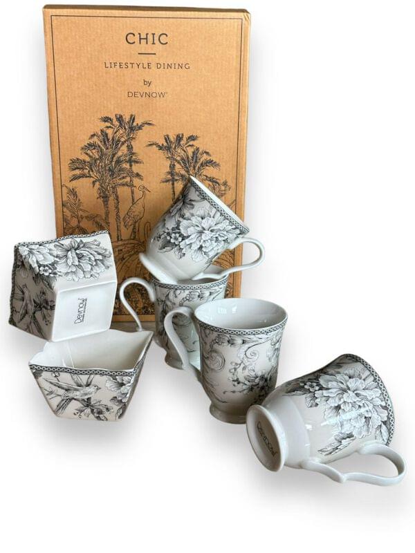 Adelaide Antique White Bowl & Mug Set