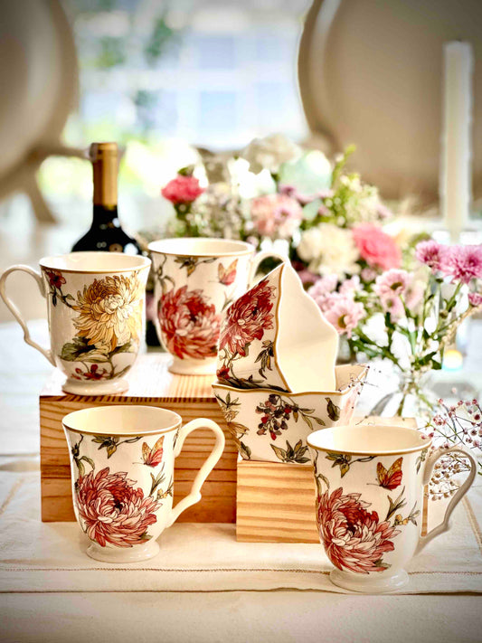 Highland Blooming Tea & Snack Set – 6 Pcs (300 ml Mugs)