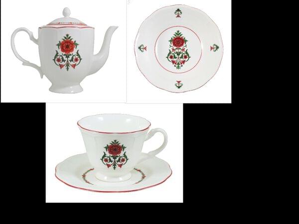 Regally Red Tea Set