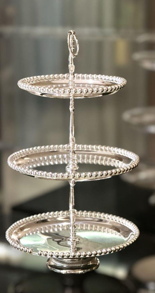 Celeste three-tier stainless steel cake stand