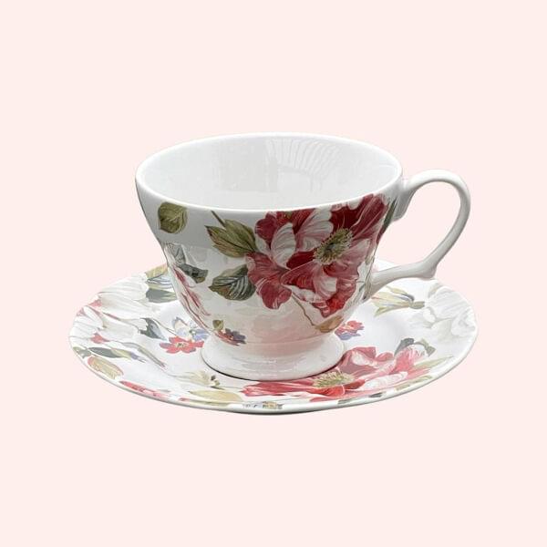 Oriana White Cup & Saucer Set