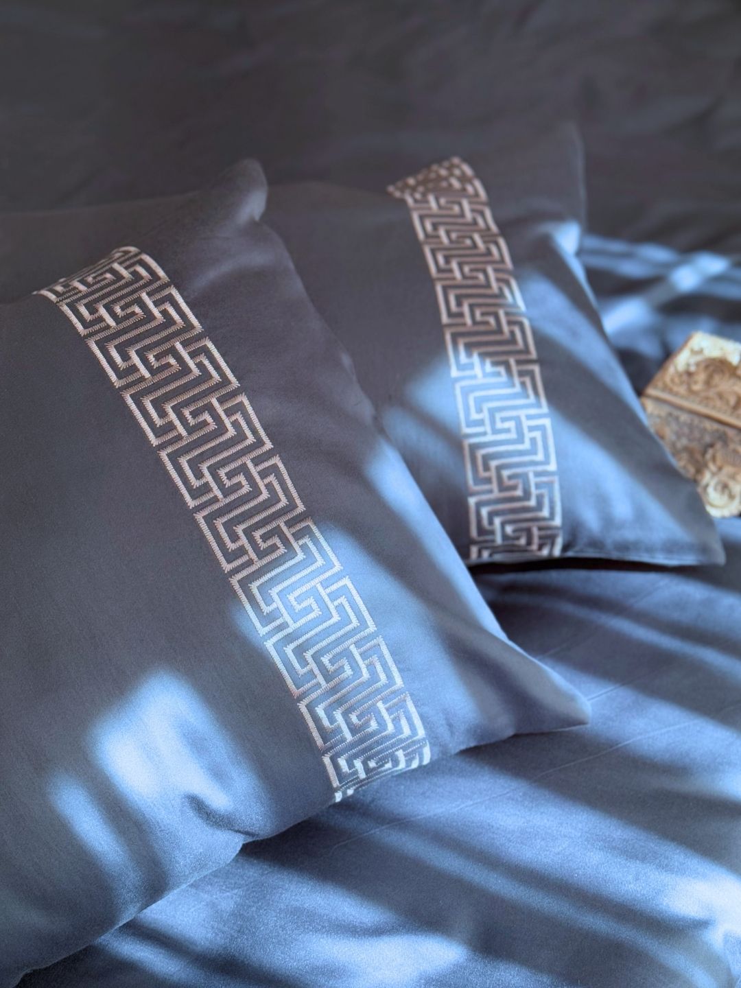 1000TC Cotton Rich Ariana Navy Syona Bedsheet Set - Elysian Home Decor
