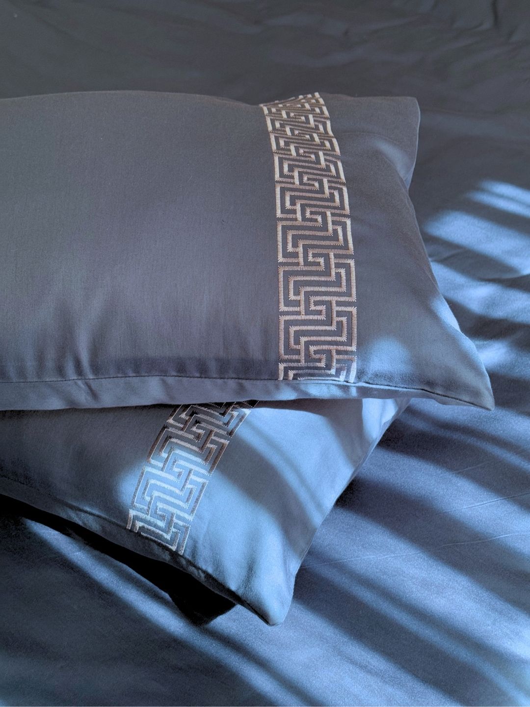 1000TC Cotton Rich Ariana Navy Syona Bedsheet Set - Elysian Home Decor