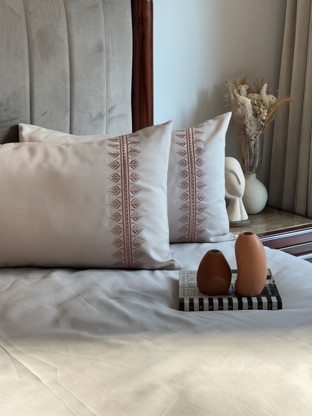 1000TC Cotton Rich Chloe Ivory Syona Bedsheet Set - Elysian Home Decor