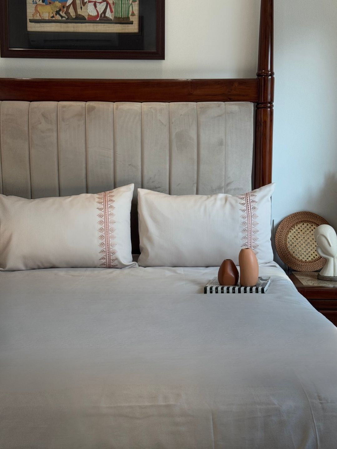 1000TC Cotton Rich Chloe Ivory Syona Bedsheet Set - Elysian Home Decor