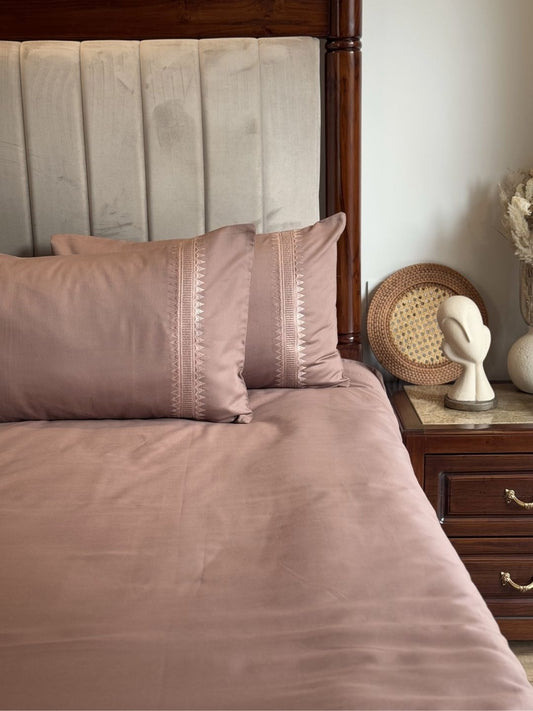 1000TC Cotton Rich Mia Brandy Rose Syona Bedsheet Set - Elysian Home Decor