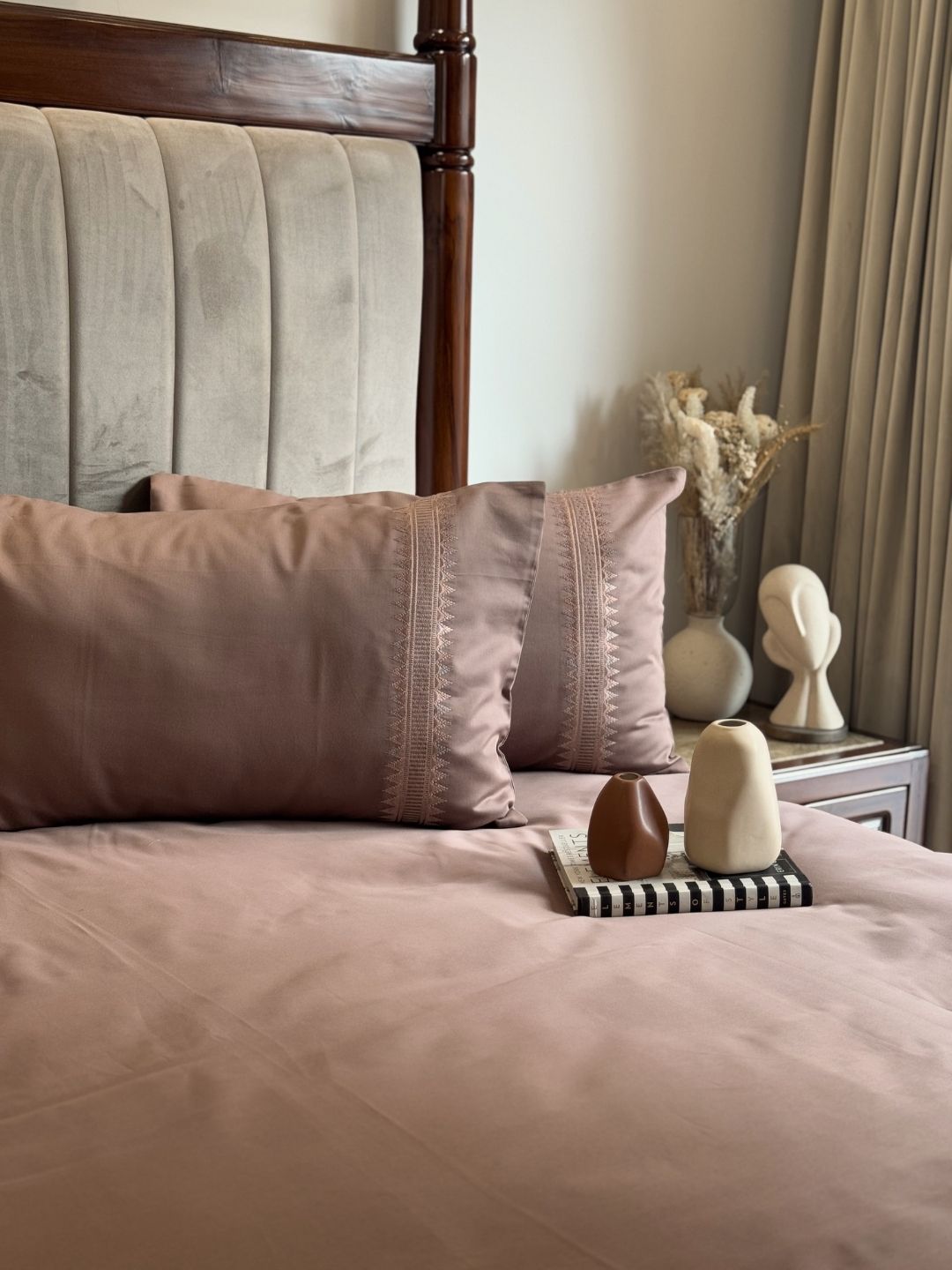 1000TC Cotton Rich Mia Brandy Rose Syona Bedsheet Set - Elysian Home Decor