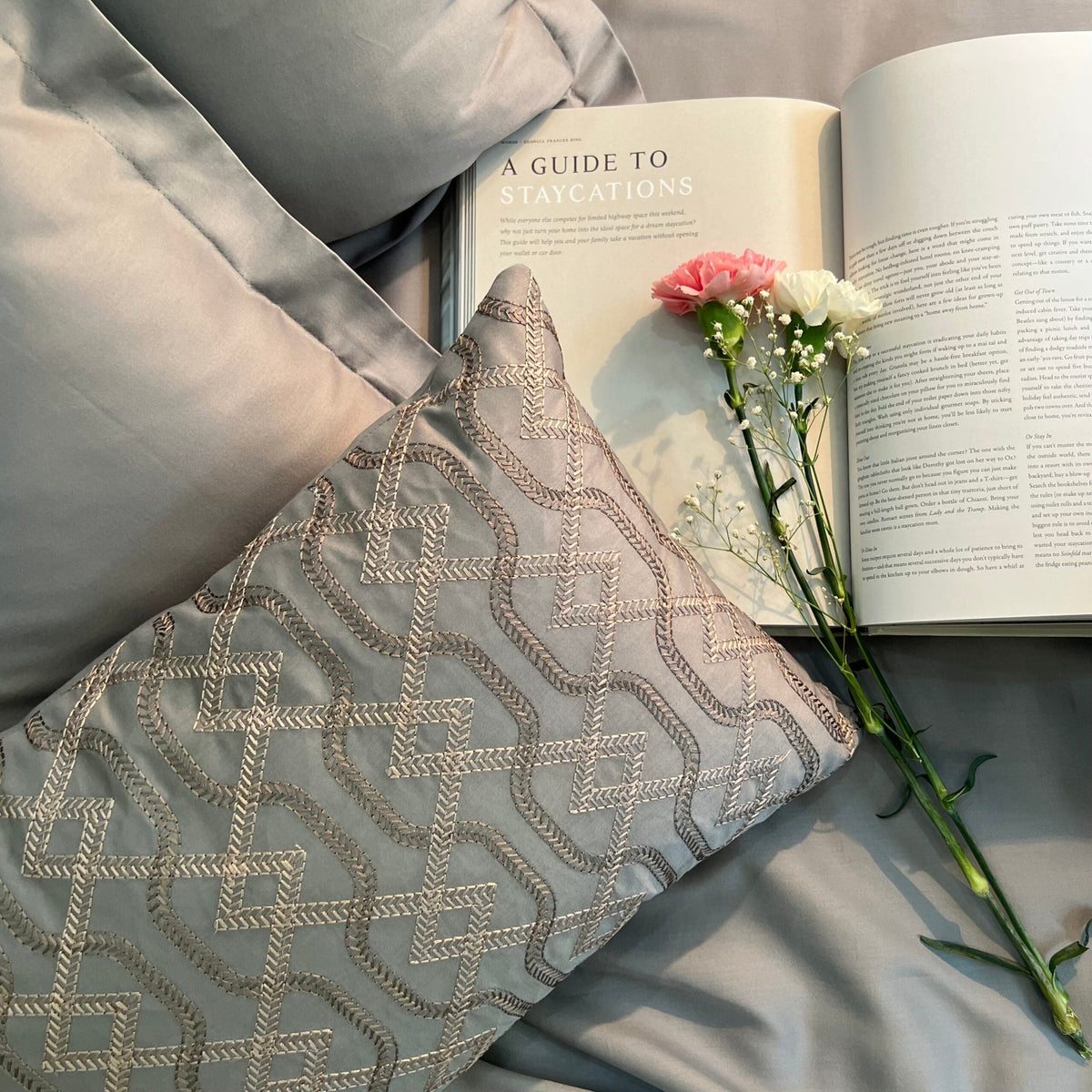 Foster Slate Treasure Bedsheet - Elysian Home Decor