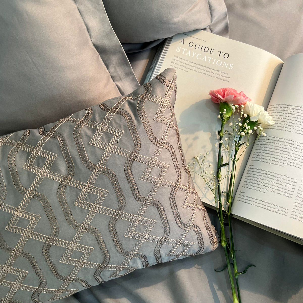 Foster Slate Treasure Bedsheet - Elysian Home Decor