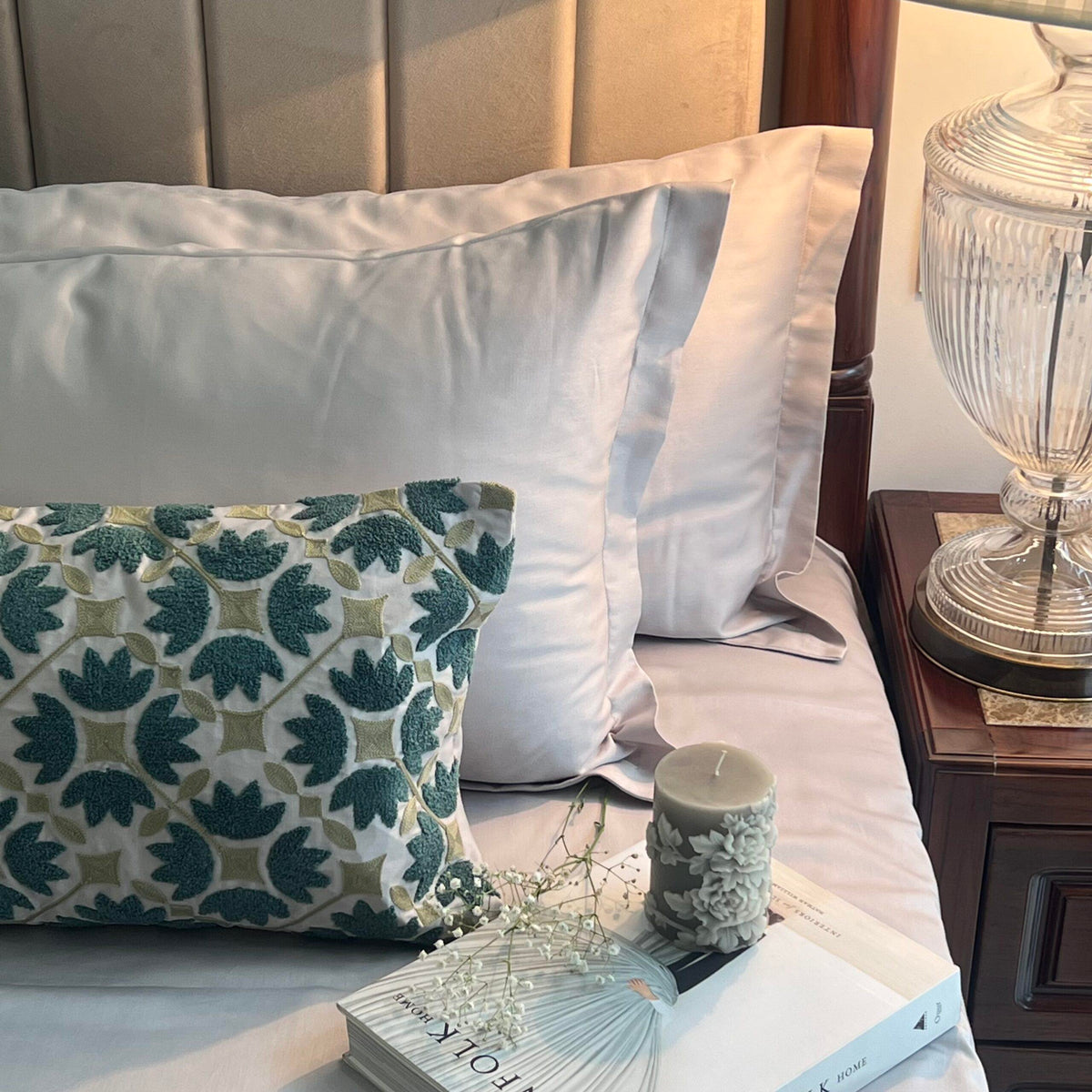 Mariana Pearl Grey Treasure Bedsheet - Elysian Home Decor