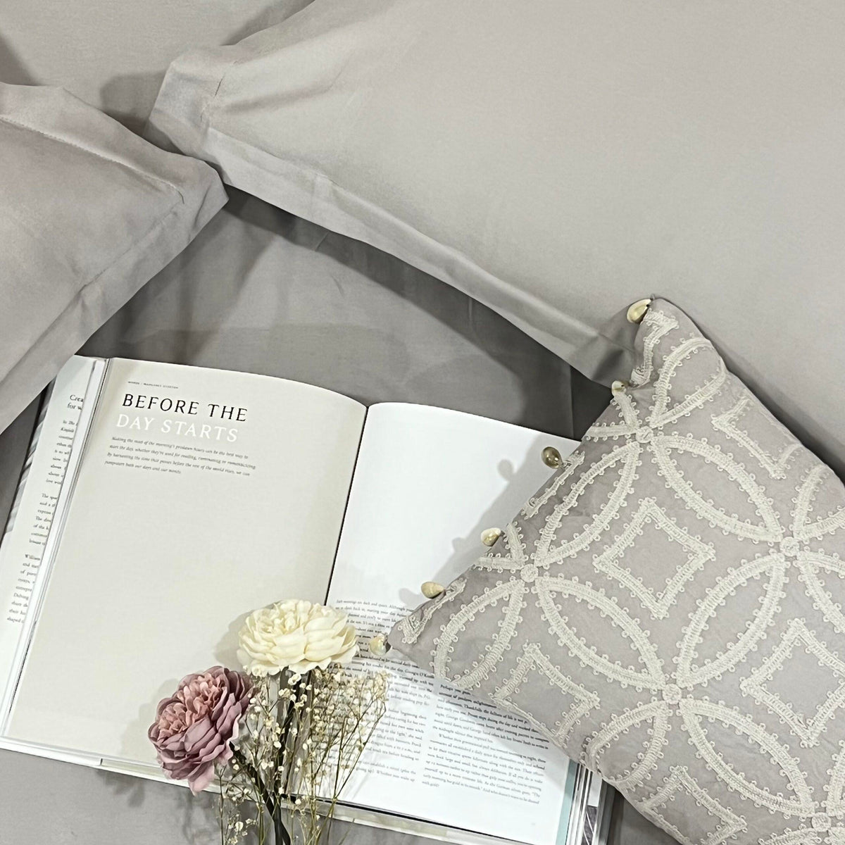 Stark Silver Treasure Bedsheet - Elysian Home Decor