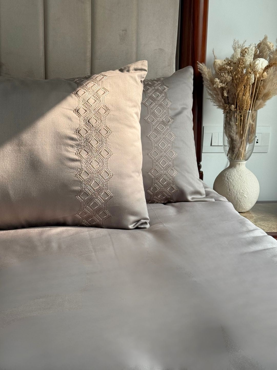 Cora Olive Grey Dreams Bedsheet Set - Elysian Home Decor