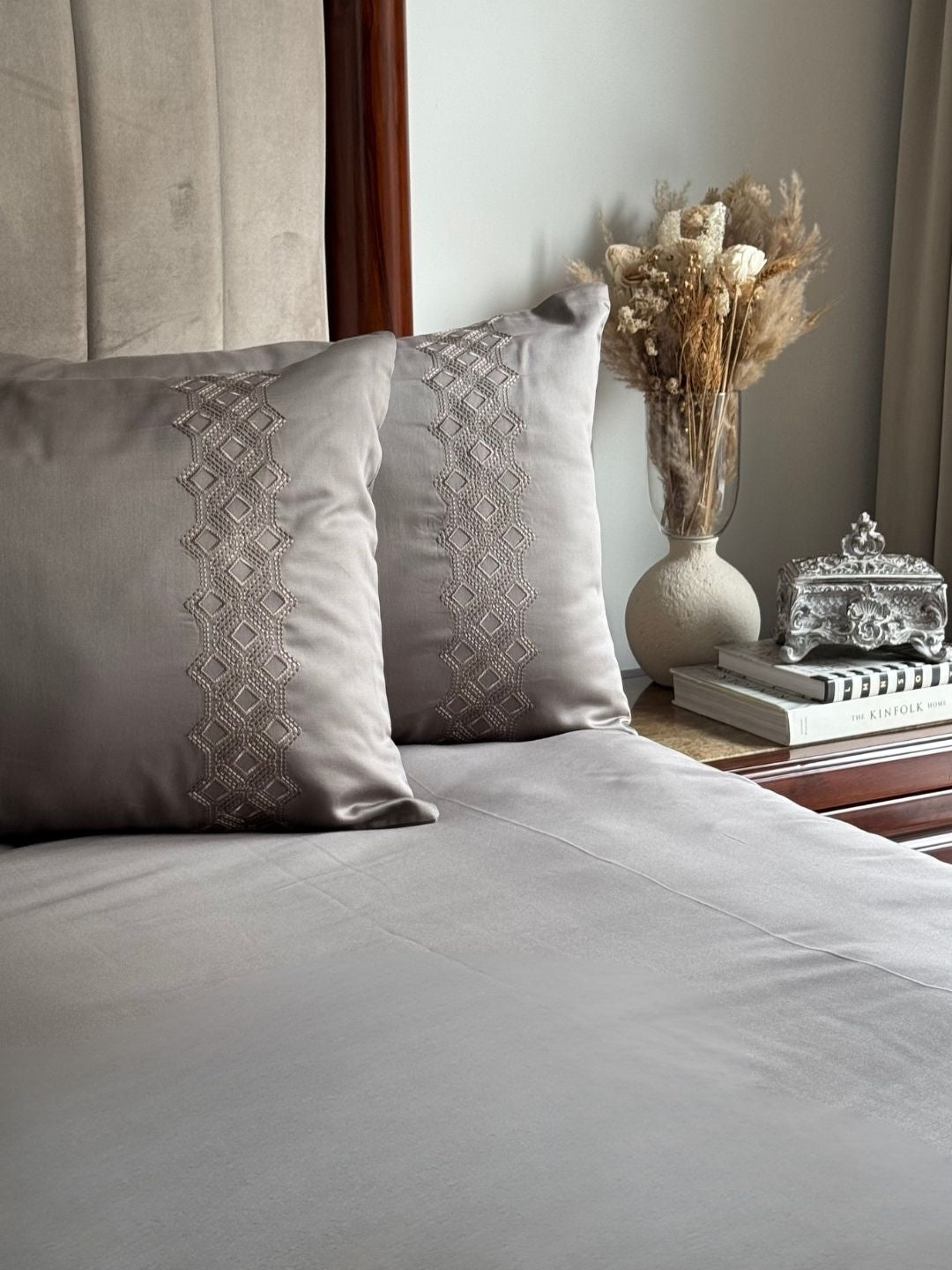 Cora Olive Grey Dreams Bedsheet Set - Elysian Home Decor