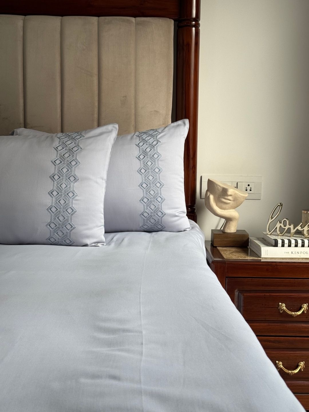 Cora Smoke Blue Dreams Bedsheet Set - Elysian Home Decor